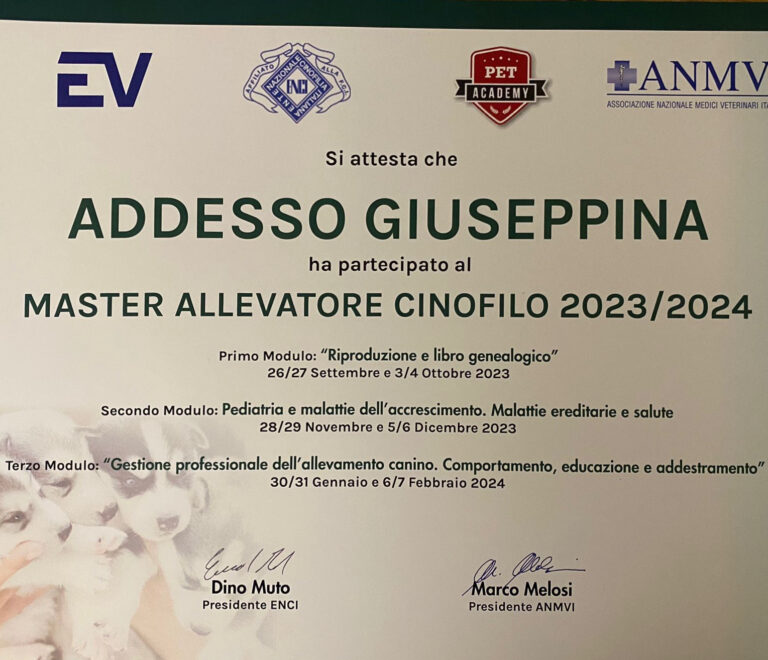 Master allevatore<br>certificato ENFI